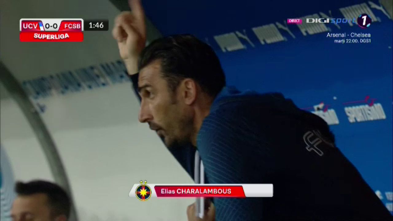 Cine e antrenorul principal la FCSB? Cum au fost surprinși Mihai Pintilii și Elias Charalambous în startul meciului cu Craiova _19