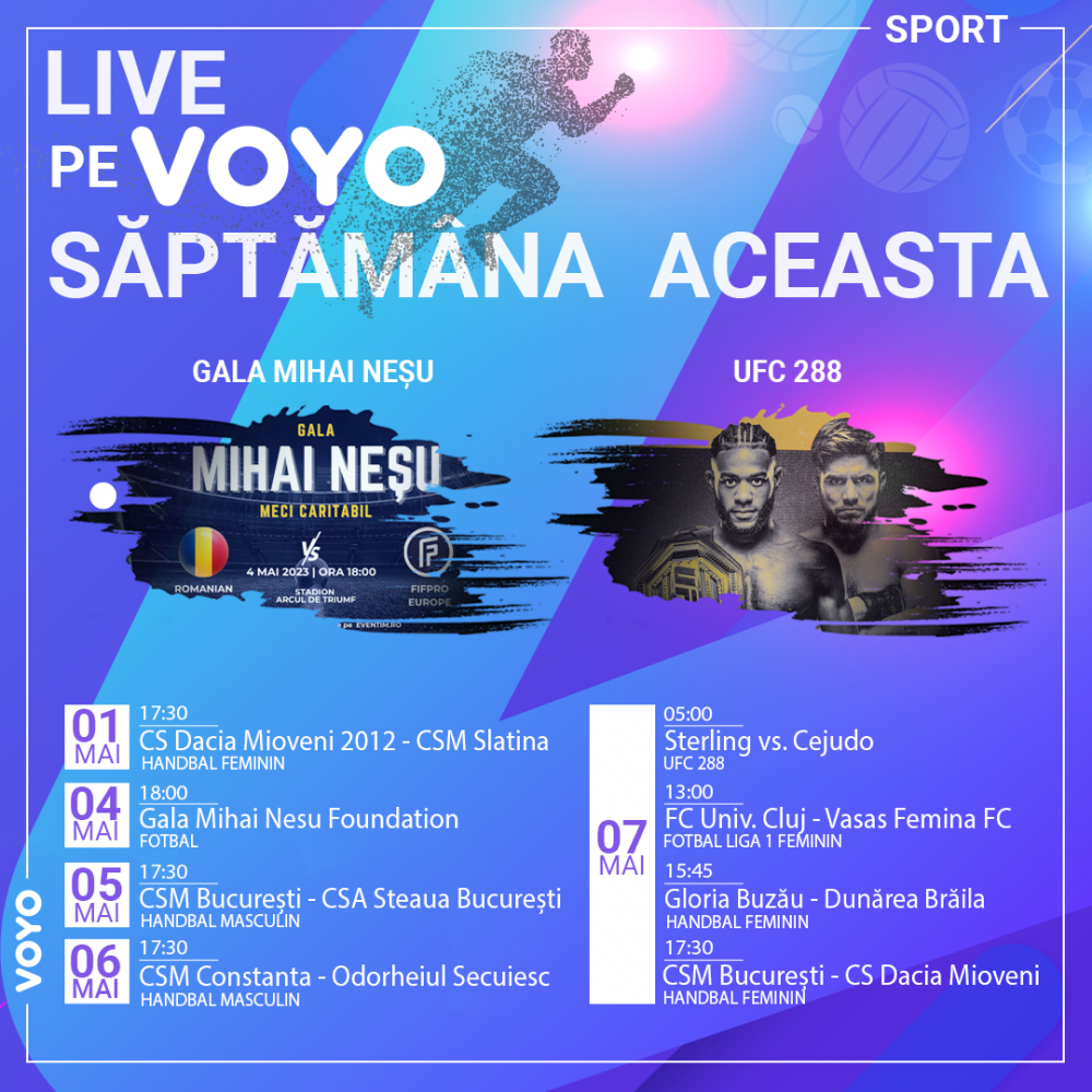 PROGRAM TV | Săptăm&acirc;nă plină de sport pe VOYO: Gala Mihai Neșu +&nbsp; Maraton handbalistic&nbsp;
