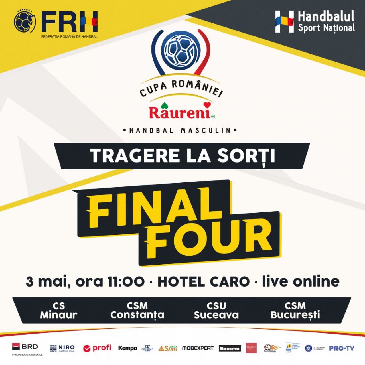 S-au stabilit semfinalele Final Four-ului Cupei României la handbal masculin. Tragerea la sorți a fost în direct pe Sport.ro _5