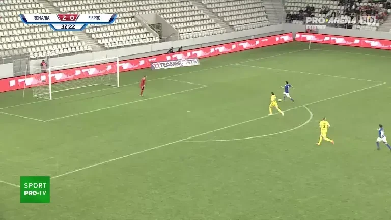 Rom&acirc;nia - FIFPro | Oaspeții scapă pe contraatac și reduc din diferență prin Marios