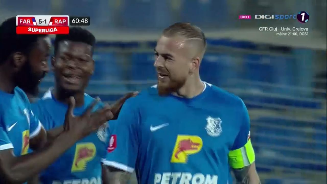 Farul - Rapid 7-2 | Meci fără istoric la Ovidiu, trupa lui Hagi îi distruge pe giuleșteni_12