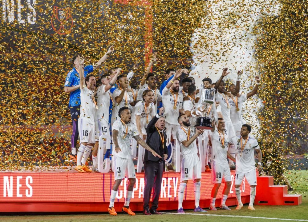 Real Madrid, campioană în Cupa Regelui Spaniei! Rodrygo i-a adus lui Ancelotti singurul trofeu care îi lipsea de la revenire! + Perez îl apără pe Vincius Jr. _10