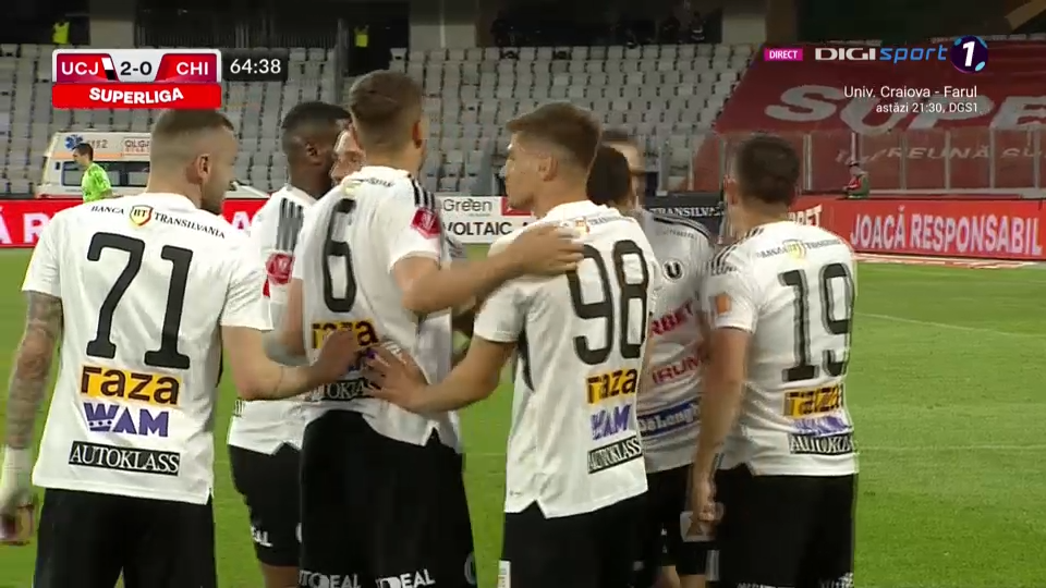 U Cluj - Chindia Târgoviște 2-0! Succes important pentru ardeleni, care rămân în Superliga României_7