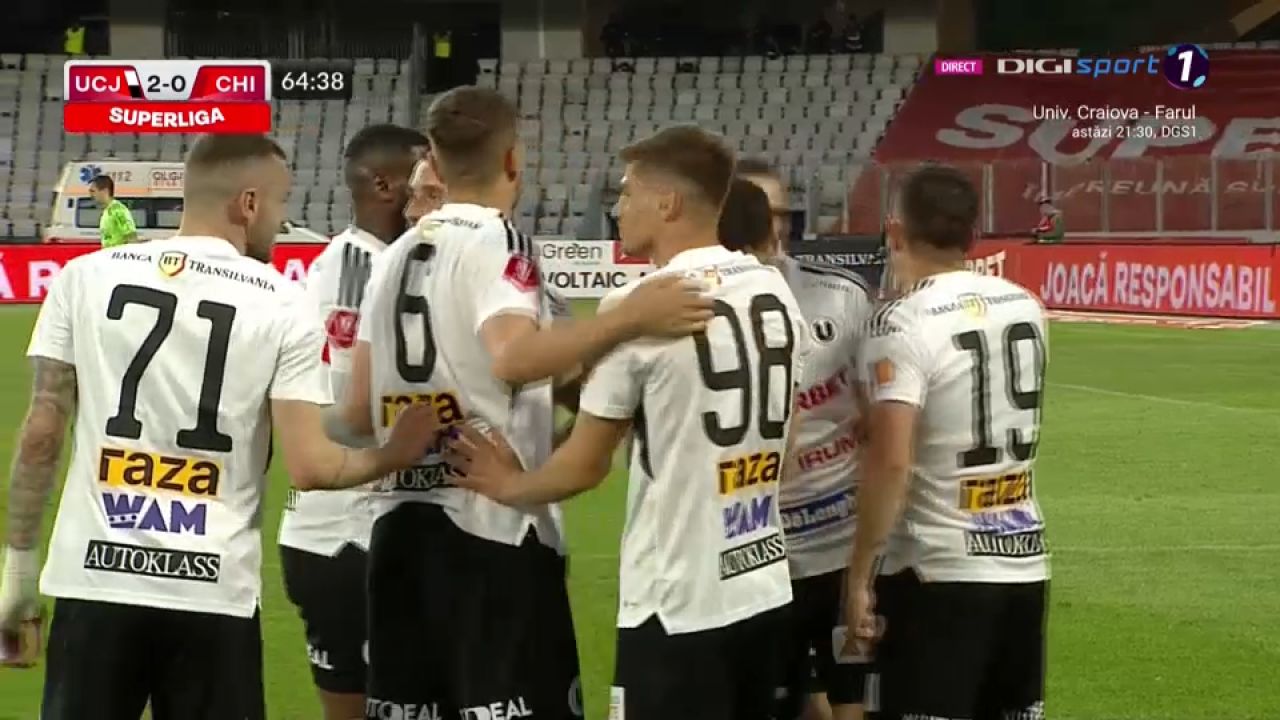 U Cluj - Chindia Târgoviște 2-0! Succes important pentru ardeleni, care rămân în Superliga României_7