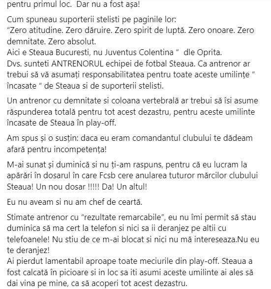 Florin Talpan, atac devastator după Dinamo - Steaua 3-0: ”Daniel Oprița, ești un perdant, nu mai minți, te faci de râsul lumii!”_2
