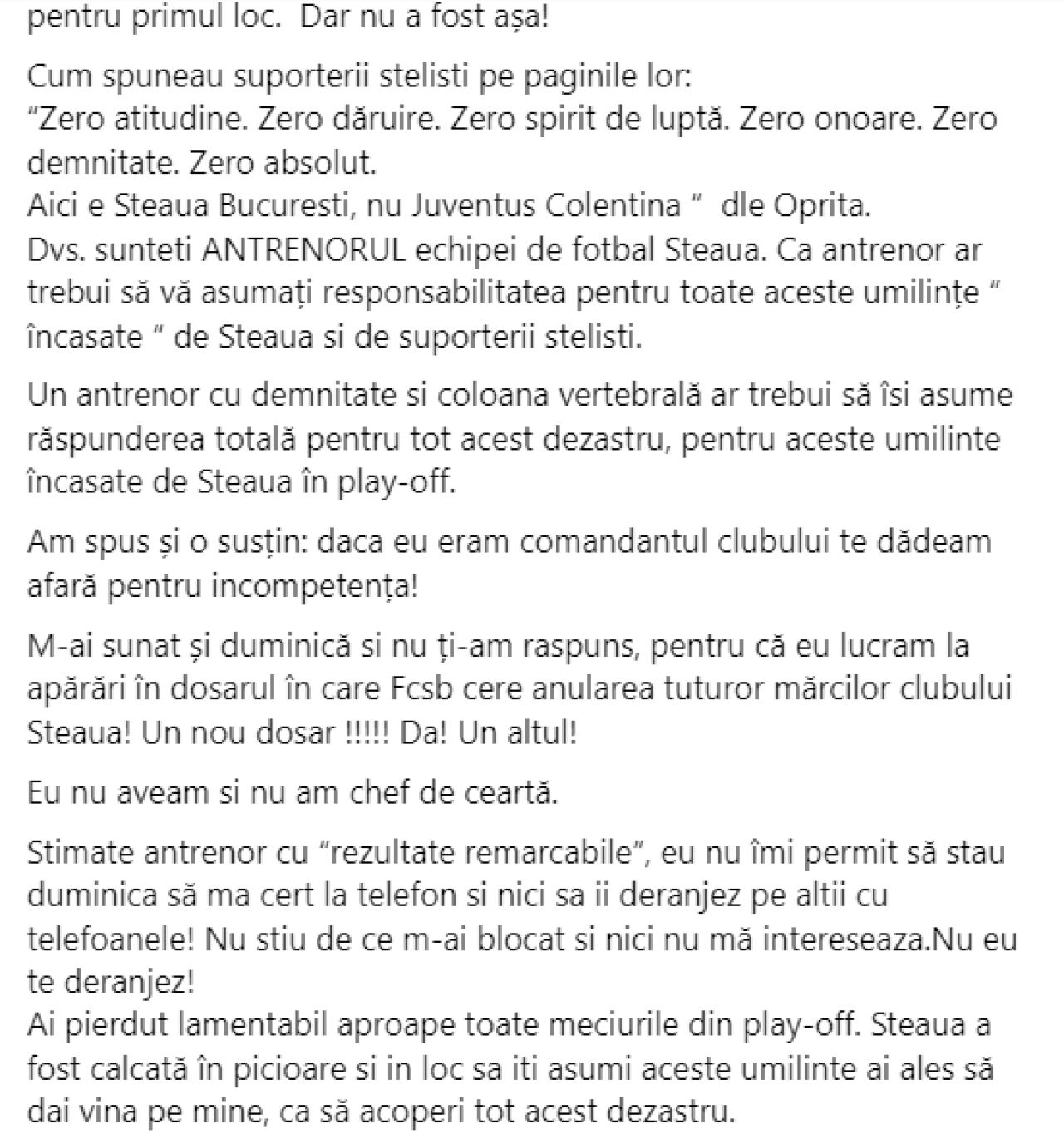 Florin Talpan, atac devastator după Dinamo - Steaua 3-0: ”Daniel Oprița, ești un perdant, nu mai minți, te faci de râsul lumii!”_2