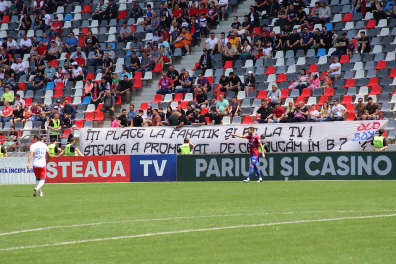 Fanii lui CSA Steaua au întors armele împotriva lui Florin Talpan! Mesajele Peluzei Sud + tribunele goale de pe Ghencea _4