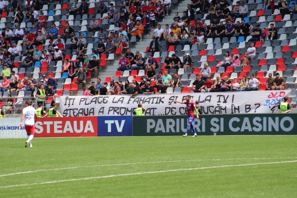Fanii lui CSA Steaua au întors armele împotriva lui Florin Talpan! Mesajele Peluzei Sud + tribunele goale de pe Ghencea _4