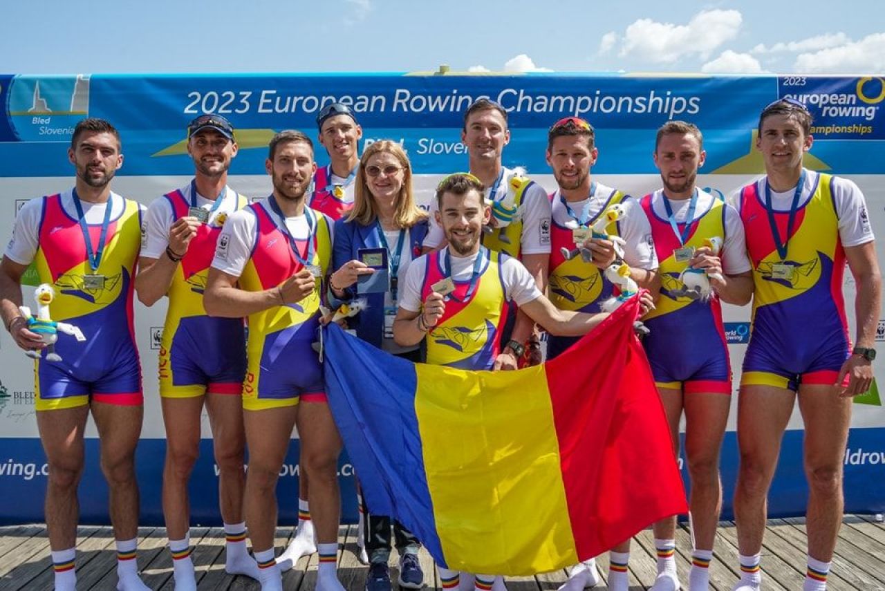 Încă o medalie pentru România la Campionatul European de Canotaj! Barca de 8+1 masculin, argint continental _2