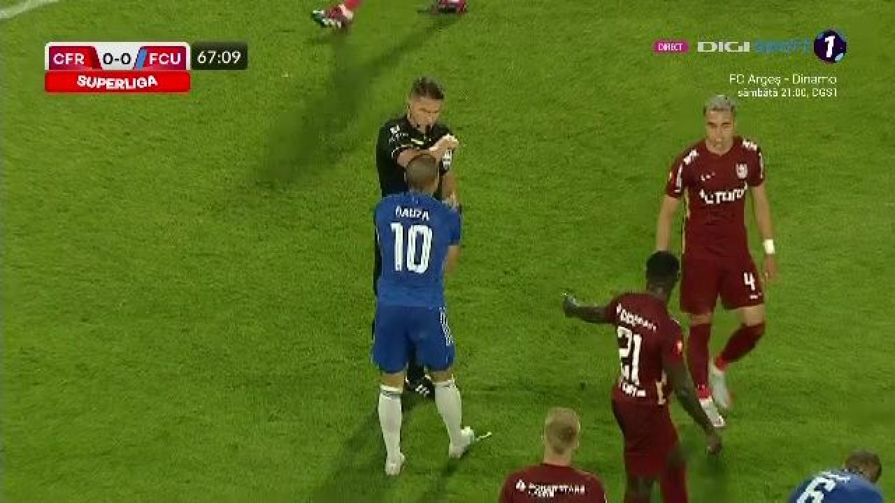 Controversă în CFR Cluj - FC U Craiova! Juan Bauza, eliminat în meciul crucial pentru Europa_1
