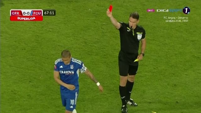 Controversă în CFR Cluj - FC U Craiova! Juan Bauza, eliminat în meciul crucial pentru Europa_2