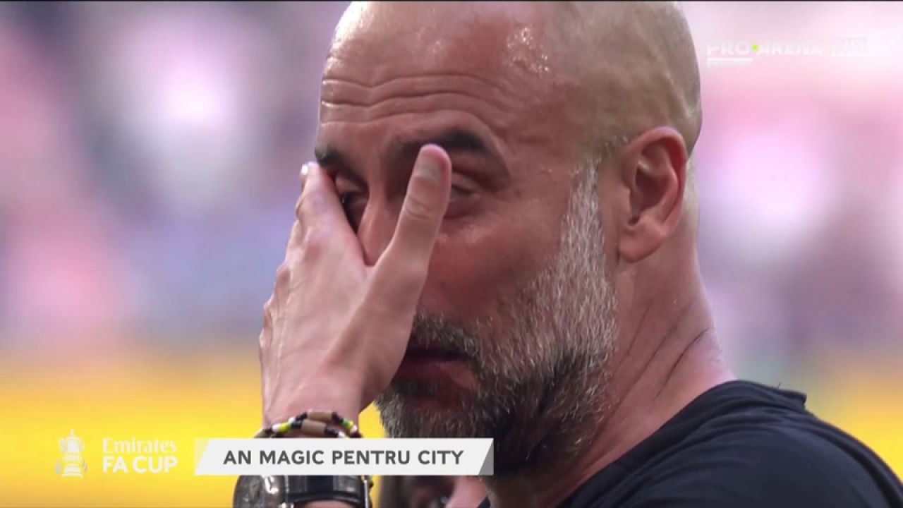 Pep Guardiola, în lacrimi după succesul lui Manchester City în finala FA Cup. Recordul egalat de tehnicianul iberic_1