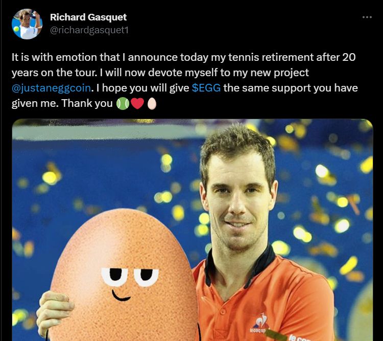 Contul de Twitter al lui Gasquet, spart de hackeri! „Mă retrag după 20 de ani de tenis, ca să investesc în ouă”_1