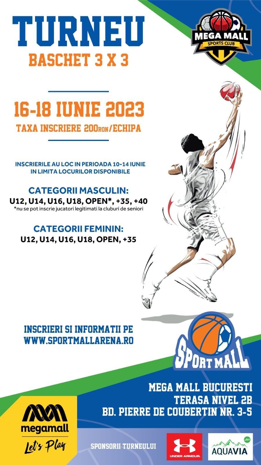 Sport Mall organizează un turneu de baschet 3x3 în perioada 16-18 iunie, pe terasa Mega Mall_1