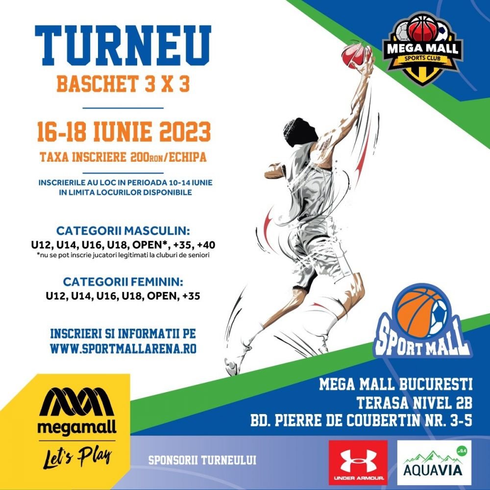 Sport Mall organizează un turneu de baschet 3x3 în perioada 16-18 iunie, pe terasa Mega Mall_3