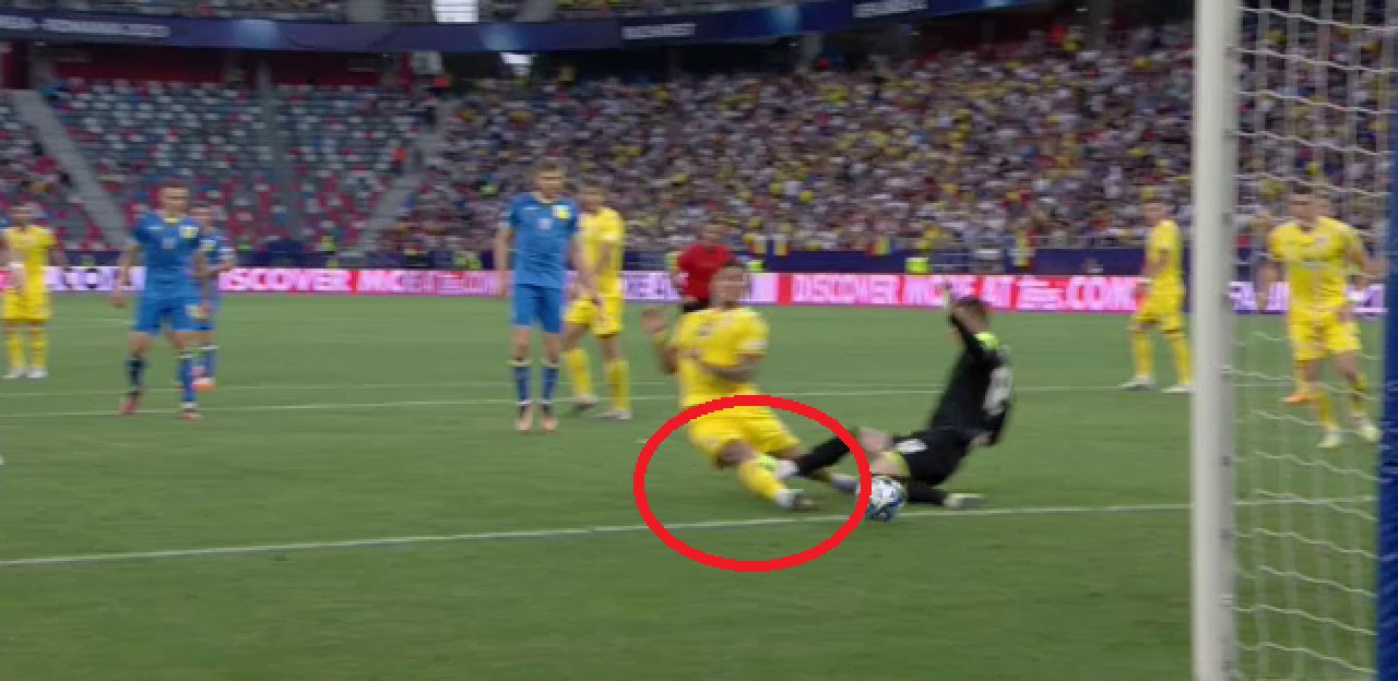 România U21 - Ucraina U21 | A fost penalty? ”Tricolorii” au protestat vehement, dar arbitrul nu a dat nimic_1