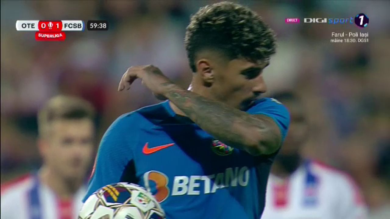 S-a dus norocul! Coman a ratat un penalty după ce VAR-ul a intervenit în Oțelul - FCSB_2