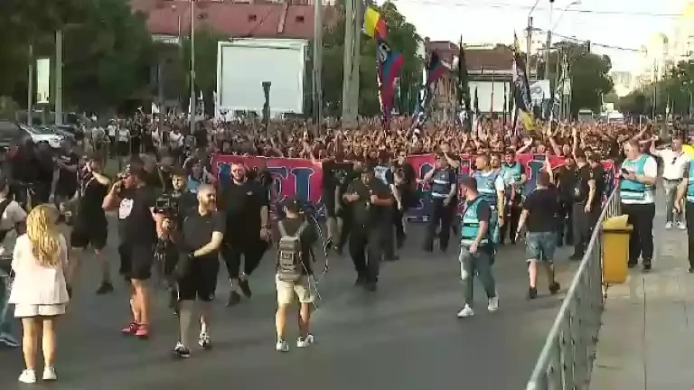 Sosire galerie FCSB în Ghencea pentru meciul cu CFR Cluj