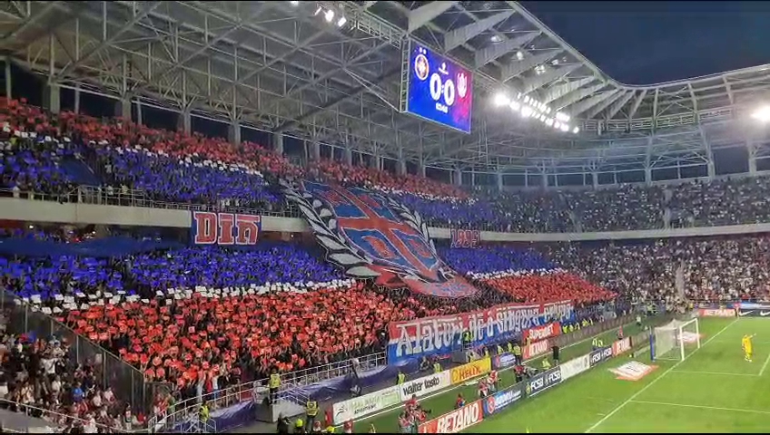 Galeria FCSB a realizat o coregrafie superbă la meciul contra CFR-ului! Mesajul afișat în Ghencea_2