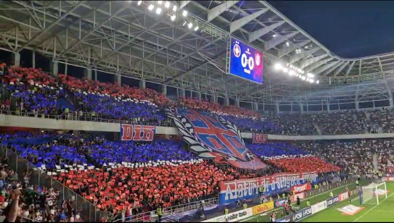 Galeria FCSB a realizat o coregrafie superbă la meciul contra CFR-ului! Mesajul afișat în Ghencea_24