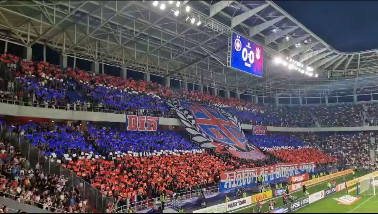 Galeria FCSB a realizat o coregrafie superbă la meciul contra CFR-ului! Mesajul afișat în Ghencea_26
