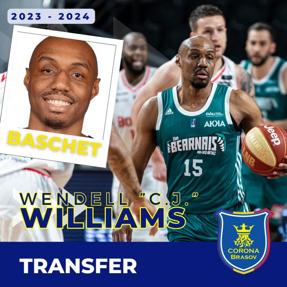 Transfer fabulos pentru campionatul din Rom&acirc;nia! CJ Williams, baschetbalist din NBA și din naționala SUA, va juca la Corona Brașov