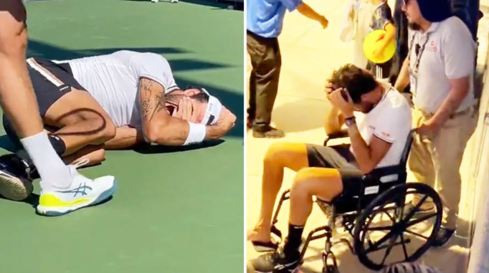 Mai ghinionist decât el nu există! Matteo Berrettini a ieșit de pe teren în scaunul cu rotile, la US Open_1