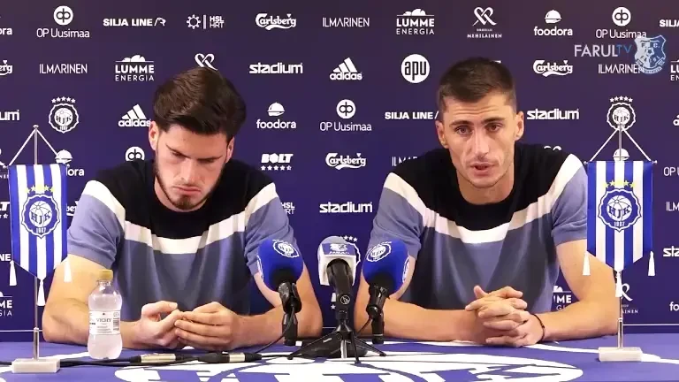 Tudor Băluță și Ionuț Larie, după HJK Helsinki - Farul 2-0