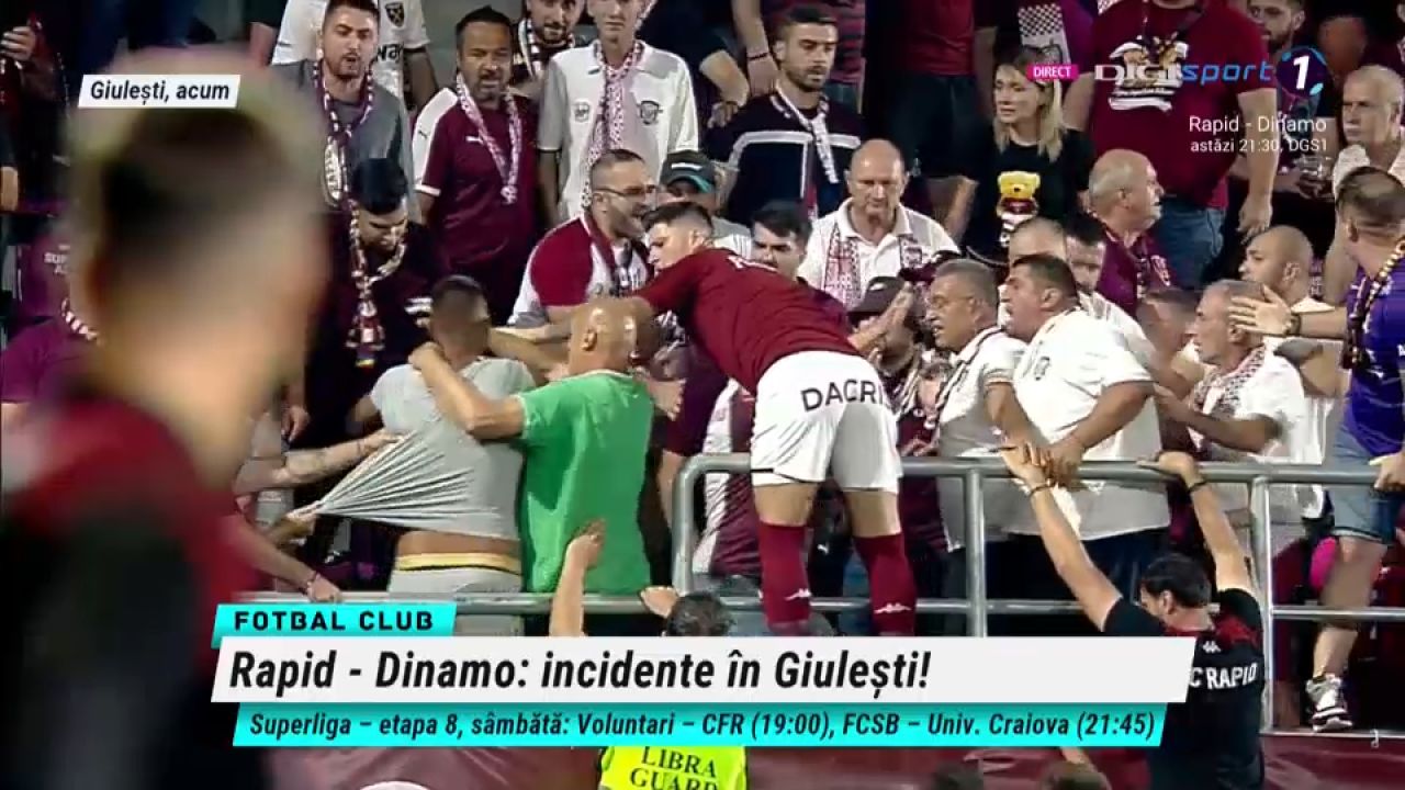 Bătaie în tribune la Rapid - Dinamo: Săpunaru a sărit să îi despartă pe suporteri_8