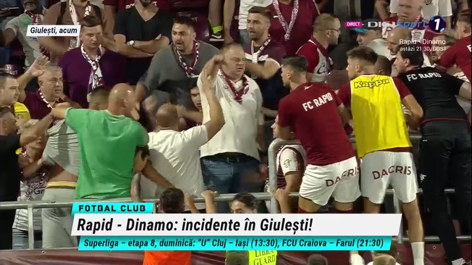 Bătaie în tribune la Rapid - Dinamo: Săpunaru a sărit să îi despartă pe suporteri_14