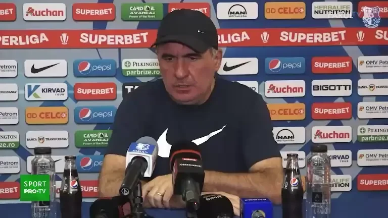 Gică Hagi, conferință de presă înainte de meciul cu FCU Craiova (2 septembrie 2023)