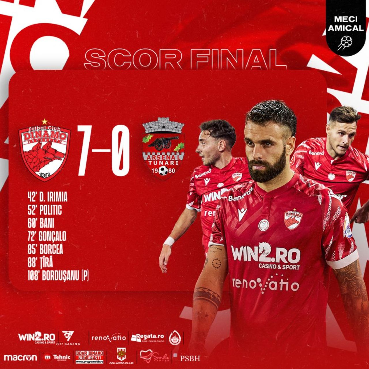 Dinamo a făcut show la Săftica în meciul amical cu CS Tunari! Goluri cu nemiluita, două debuturi la ”câinii” lui Ovidiu Burcă și căpitan-surpriză_2