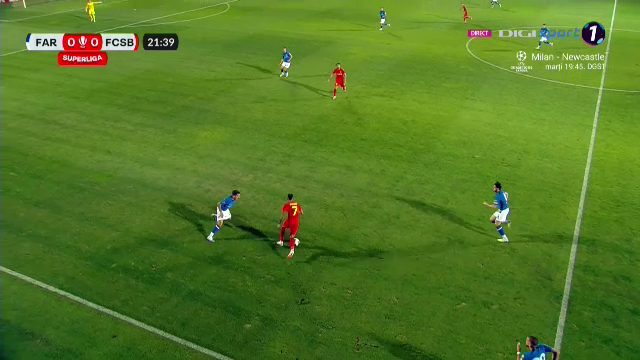 Intrare cruntă la Florinel Coman, &icirc;n Farul - FCSB! Arbitrul a scos imediat cartonașul