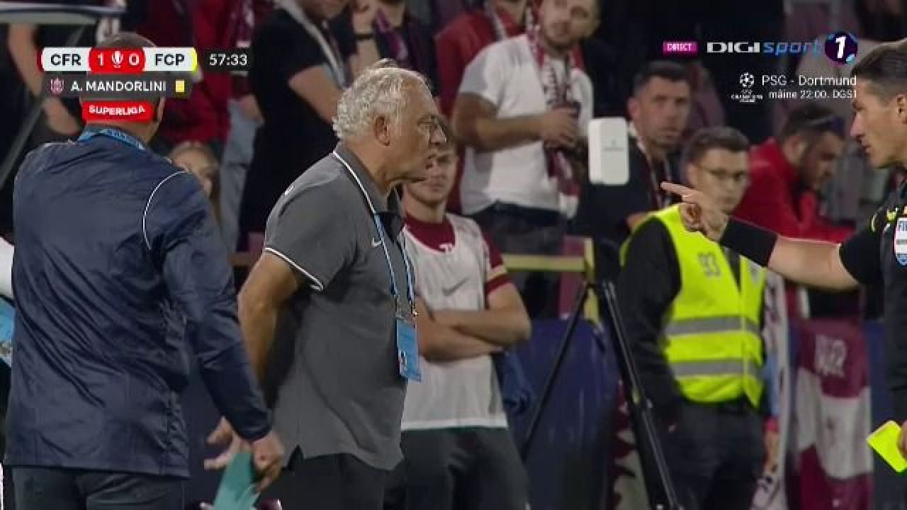 Mandorlini, roșu de furie după cartonașul roșu primit în CFR-Petrolul_4