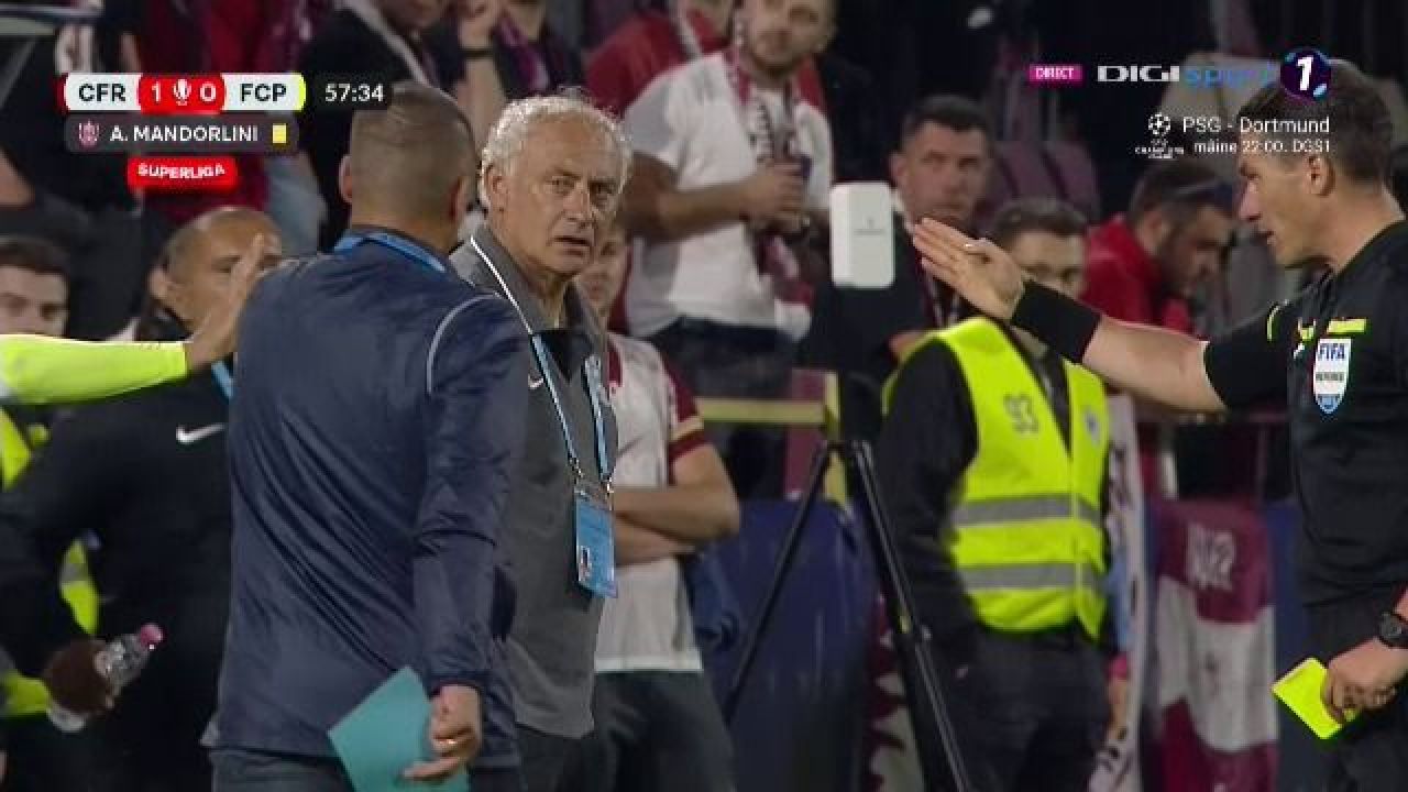 Mandorlini, roșu de furie după cartonașul roșu primit în CFR-Petrolul_5