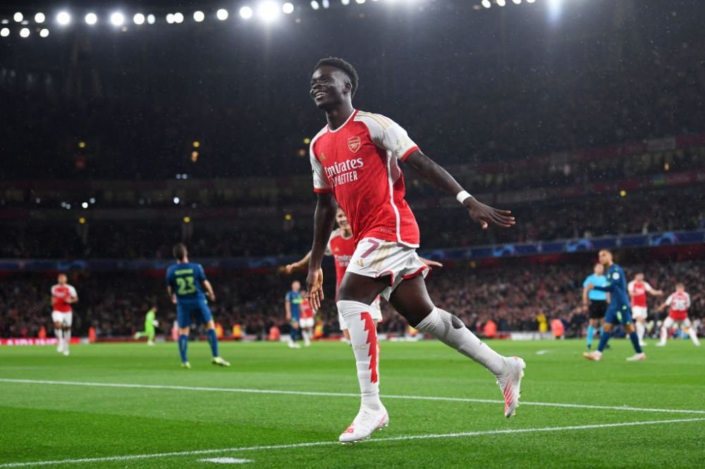 Bukayo Saka, primul gol în UEFA Champions League chiar la primul său meci în competiție! De când nu mai marcase Arsenal în UCL _2