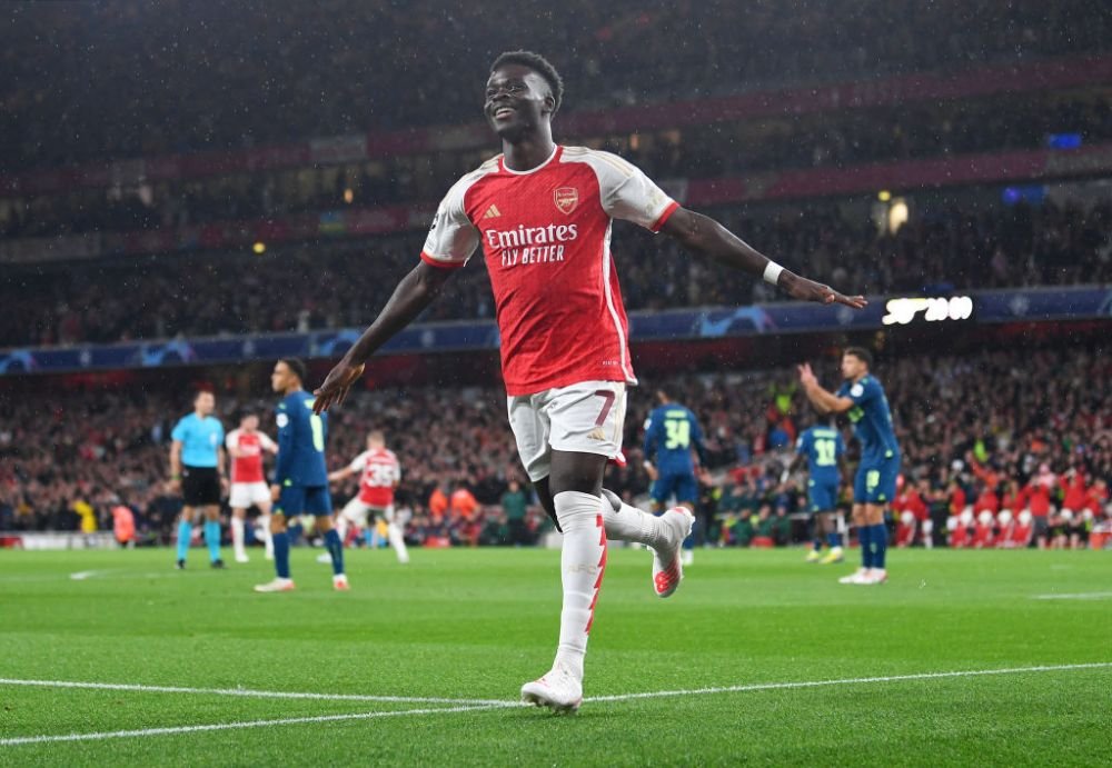 Bukayo Saka, primul gol în UEFA Champions League chiar la primul său meci în competiție! De când nu mai marcase Arsenal în UCL _3