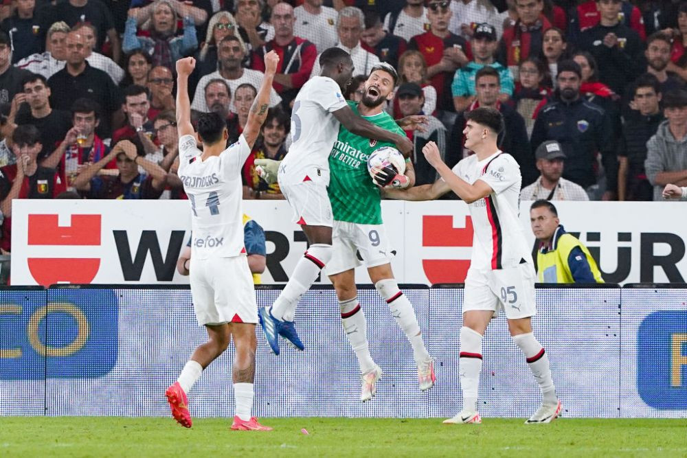 Portarul Giroud vs atacantul Pușcaș! A intrat în poartă și a blocat tot în Genoa - Milan! Drăgușin a refuzat să își înlocuiască portarul _4