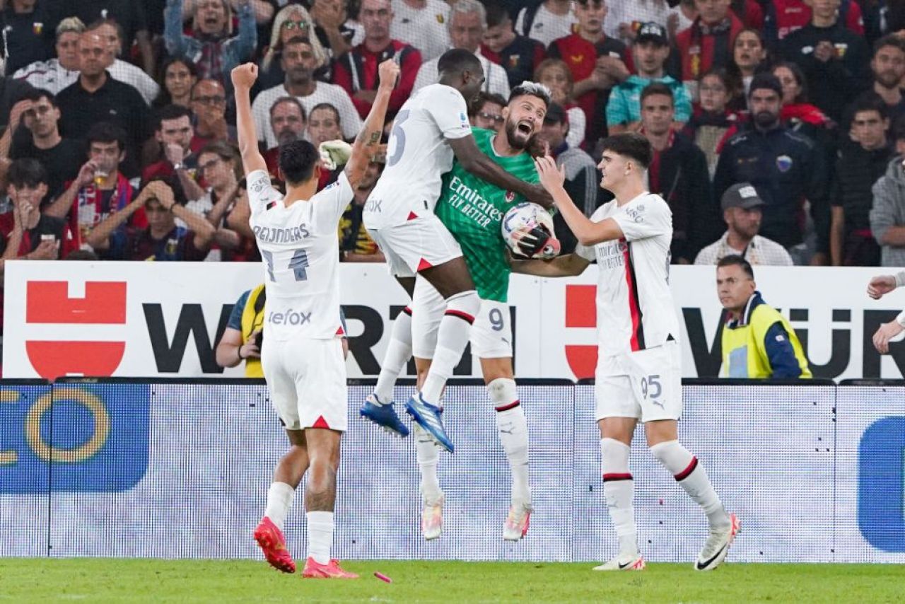 Portarul Giroud vs atacantul Pușcaș! A intrat în poartă și a blocat tot în Genoa - Milan! Drăgușin a refuzat să își înlocuiască portarul _5