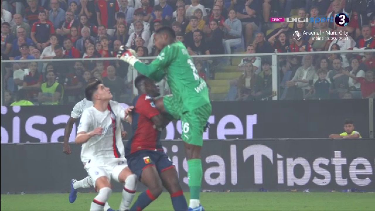 Portarul Giroud vs atacantul Pușcaș! A intrat în poartă și a blocat tot în Genoa - Milan! Drăgușin a refuzat să își înlocuiască portarul _7