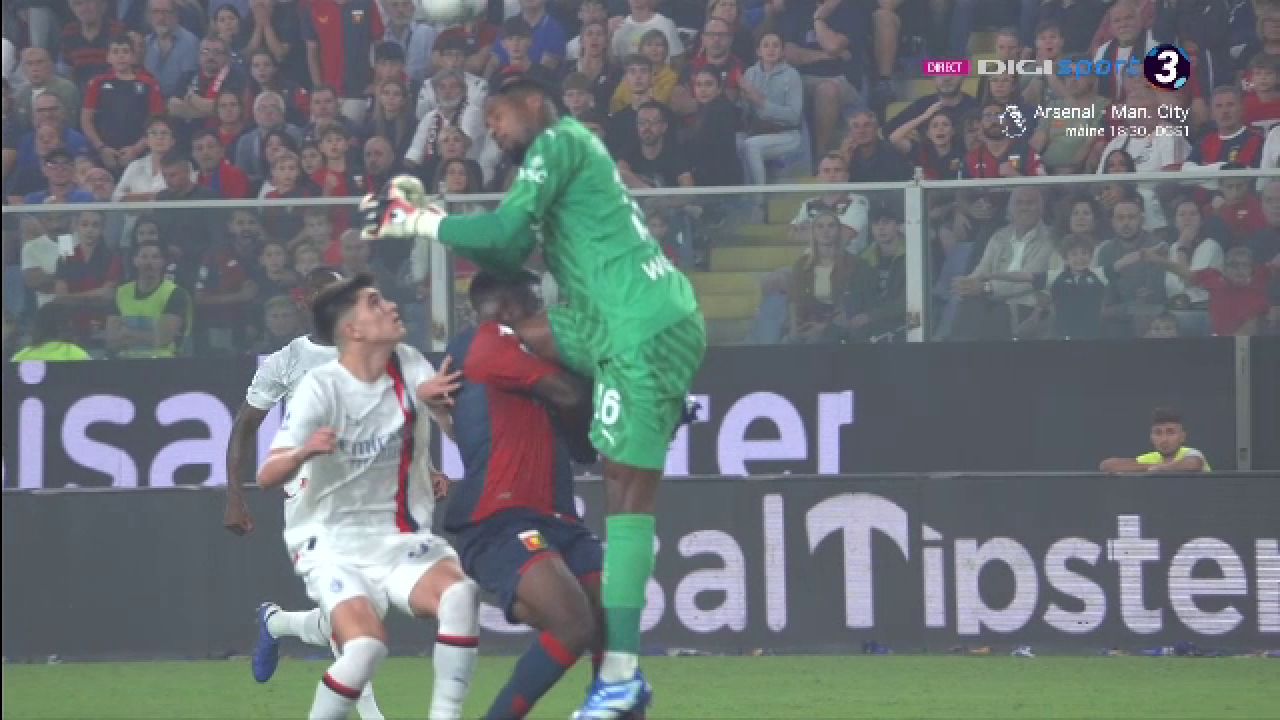 Portarul Giroud vs atacantul Pușcaș! A intrat în poartă și a blocat tot în Genoa - Milan! Drăgușin a refuzat să își înlocuiască portarul _8