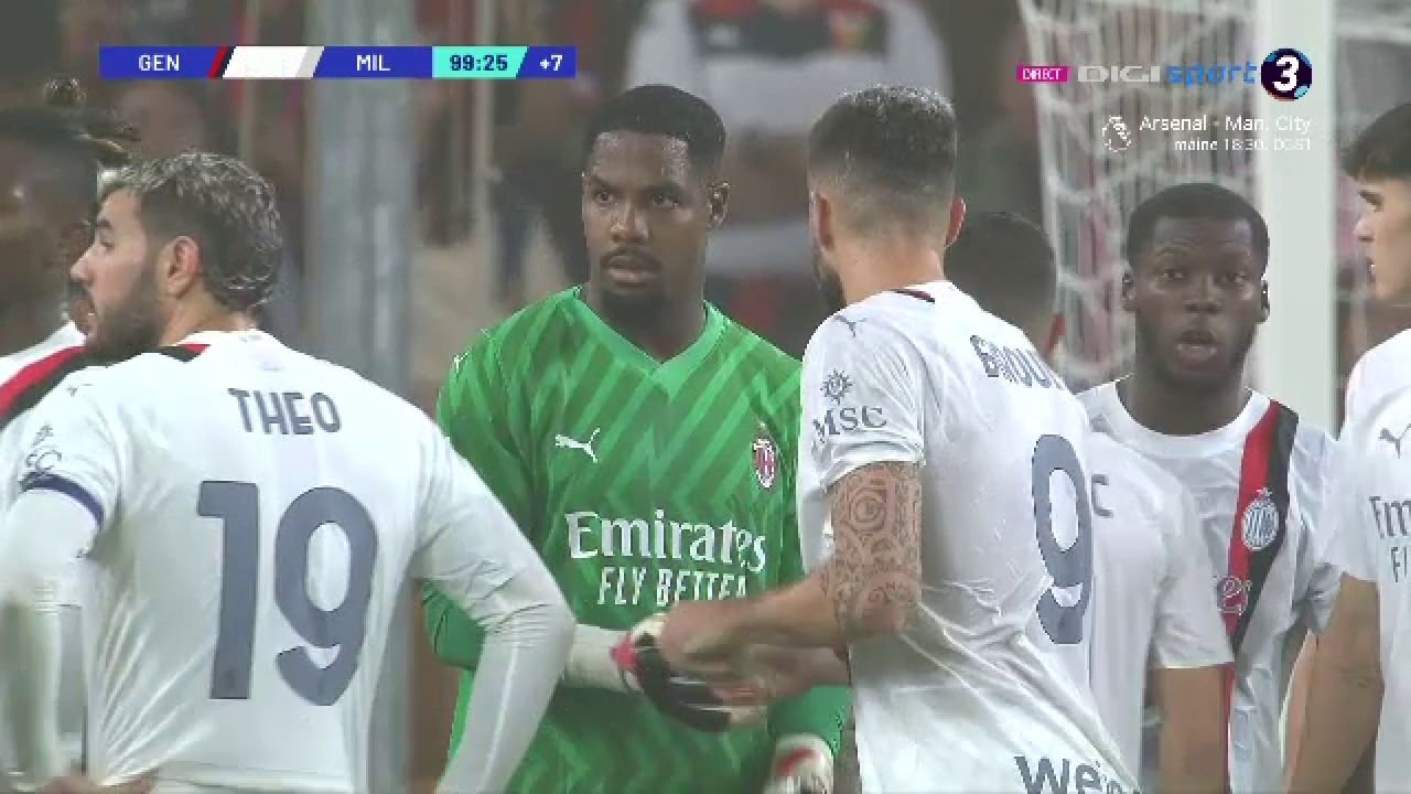 Portarul Giroud vs atacantul Pușcaș! A intrat în poartă și a blocat tot în Genoa - Milan! Drăgușin a refuzat să își înlocuiască portarul _9