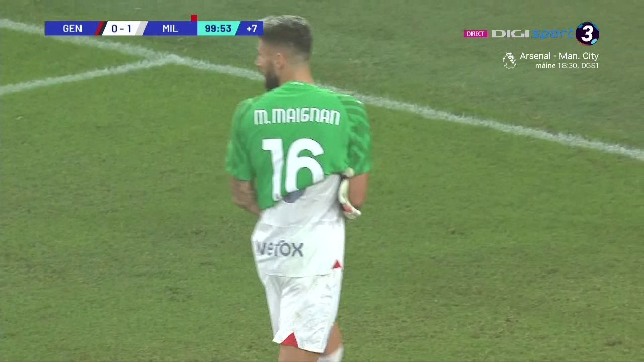 Portarul Giroud vs atacantul Pușcaș! A intrat în poartă și a blocat tot în Genoa - Milan! Drăgușin a refuzat să își înlocuiască portarul _12