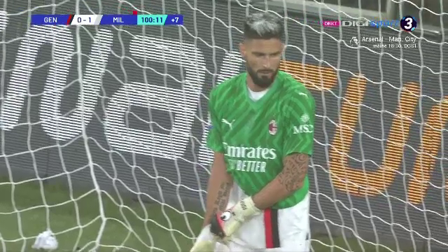 Portarul Giroud vs atacantul Pușcaș! A intrat în poartă și a blocat tot în Genoa - Milan! Drăgușin a refuzat să își înlocuiască portarul _13
