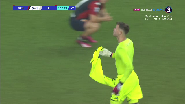 Portarul Giroud vs atacantul Pușcaș! A intrat în poartă și a blocat tot în Genoa - Milan! Drăgușin a refuzat să își înlocuiască portarul _15
