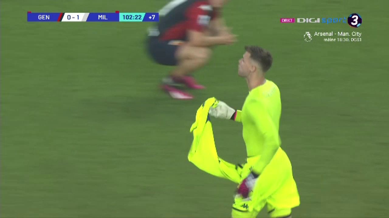 Portarul Giroud vs atacantul Pușcaș! A intrat în poartă și a blocat tot în Genoa - Milan! Drăgușin a refuzat să își înlocuiască portarul _15