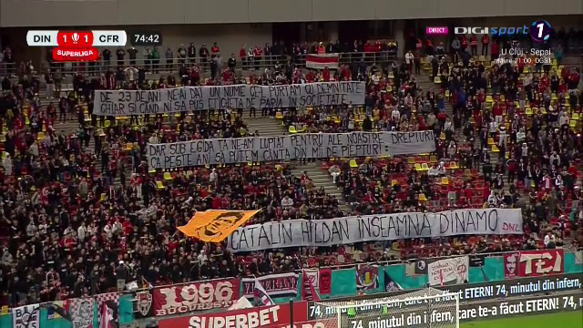 Ovidiu Hațegan a oprit meciul dintre Dinamo și CFR Cluj. Ce au pregătit fanii „câinilor roșii”, în memoria lui Cătălin Hîldan_54