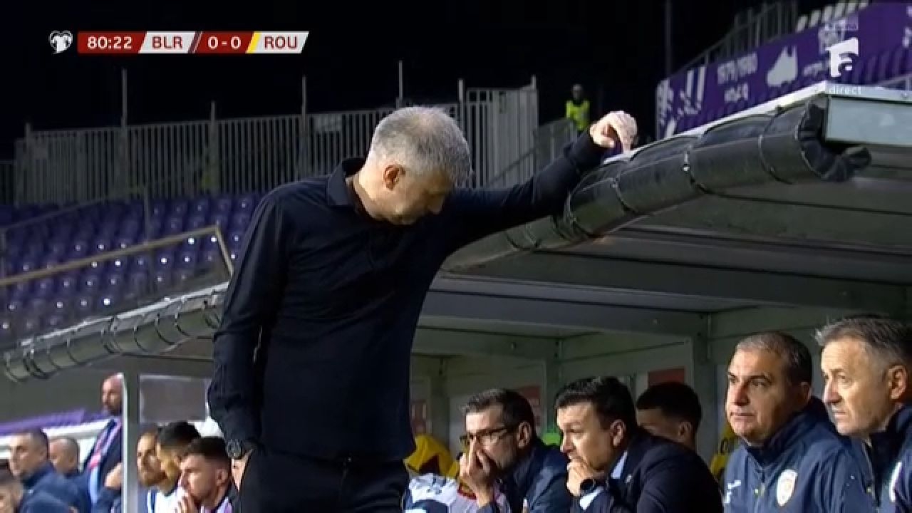 Imaginile neputinței! Cum a fost surprins Edi Iordănescu, cu zece minute înainte de finalul partidei cu Belarus_1