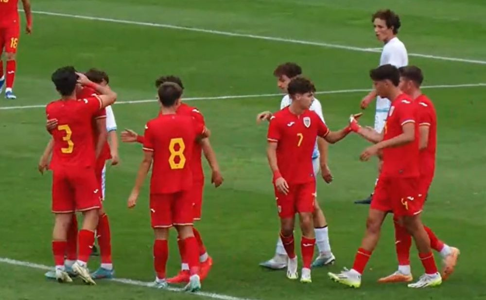 Rom&acirc;nia U19 a spulberat San Marino și e la un pas de Turul de Elită! Doi petroliști și un jucător de la FCSB, printre marcatori