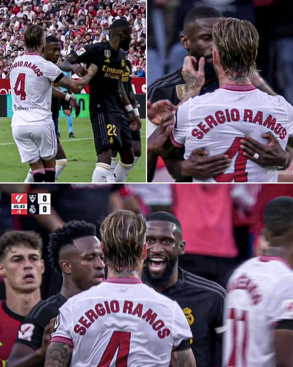 Sergio Ramos și-a pierdut cumpătul în Sevilla - Real Madrid: altercație cu Rudiger, care i-a râs în față_2